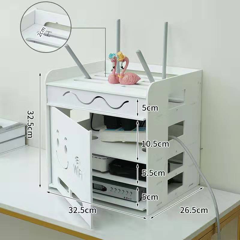 Wifi Router Regal Lagerung Boxen Große Kapazität Kabel Energie Plus Draht Halterung Lagerung Kasten Holz-Kunststoff Zauberstab Regal Stecker halterung: I