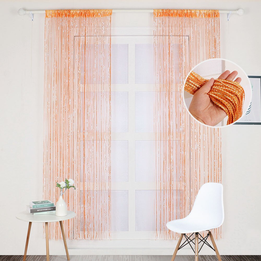 Silver/Black/Champagne Color/Rainbow Color Tassel Hanging String Door Curtain Partition Divider Windows Decoration