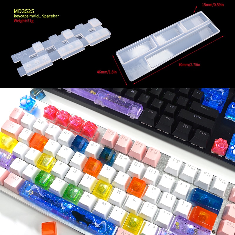 TC156 Set fai-da-te meccanico meccanico tastiera da gioco tappi per chiavi in resina stampi in silicone stampi per Keycap stampo per arte epossidica artigianato fatto a mano