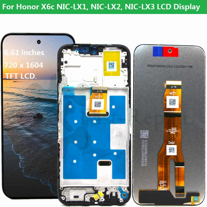 Pantalla lcd de 6,61 pulgadas para honor x6c con conjunto de digitalizador con pantalla táctil para pantalla lcd honor x6c NIC-LX1, NIC-LX2, NIC-LX3