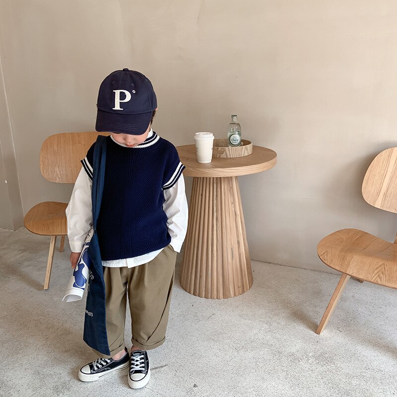 Chaleco de punto de estilo pijo para niños, ropa de punto informal a la , combina con todo, primavera 2022