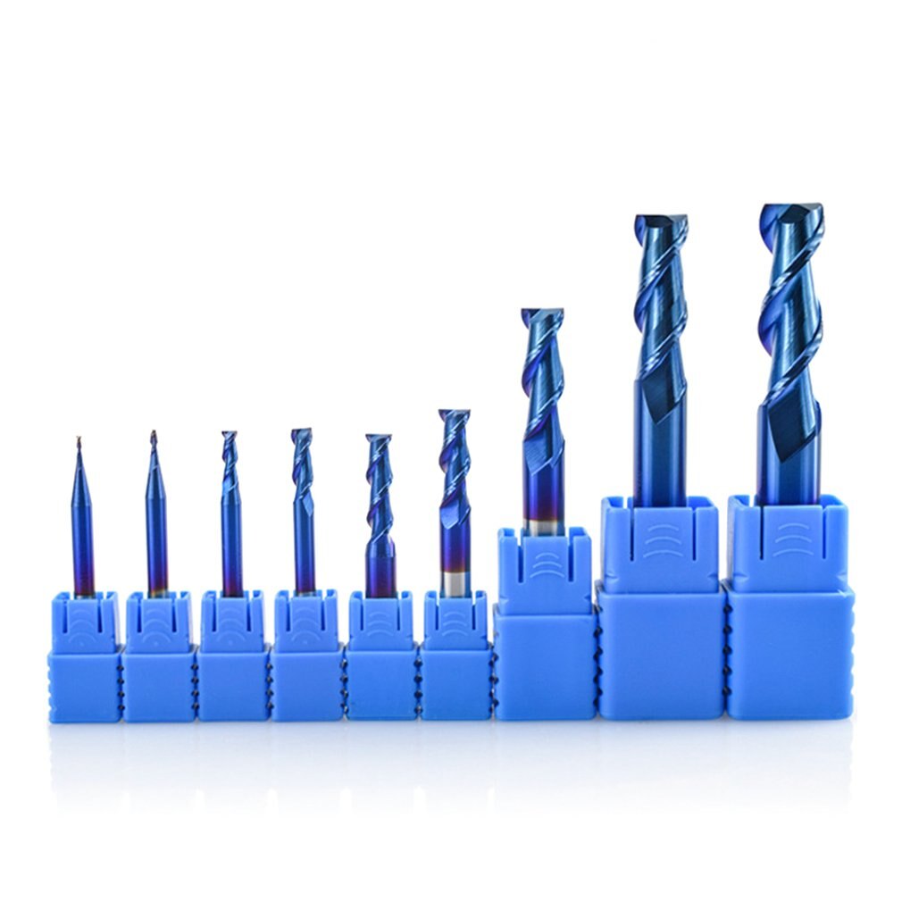 Multi-Standaard Frees Blauw Nano-Coated Flat-Bottom End Mill Multifunctionele High-Speed stalen Frees