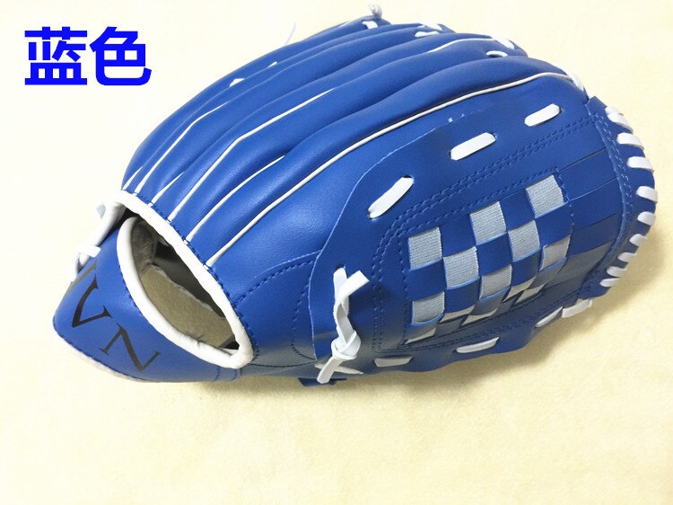 La mano izquierda De guante De béisbol De cuero De accesorios para equipos De béisbol niños Guantes De Puerto Set De béisbol: Azul marino / 9.5 inches