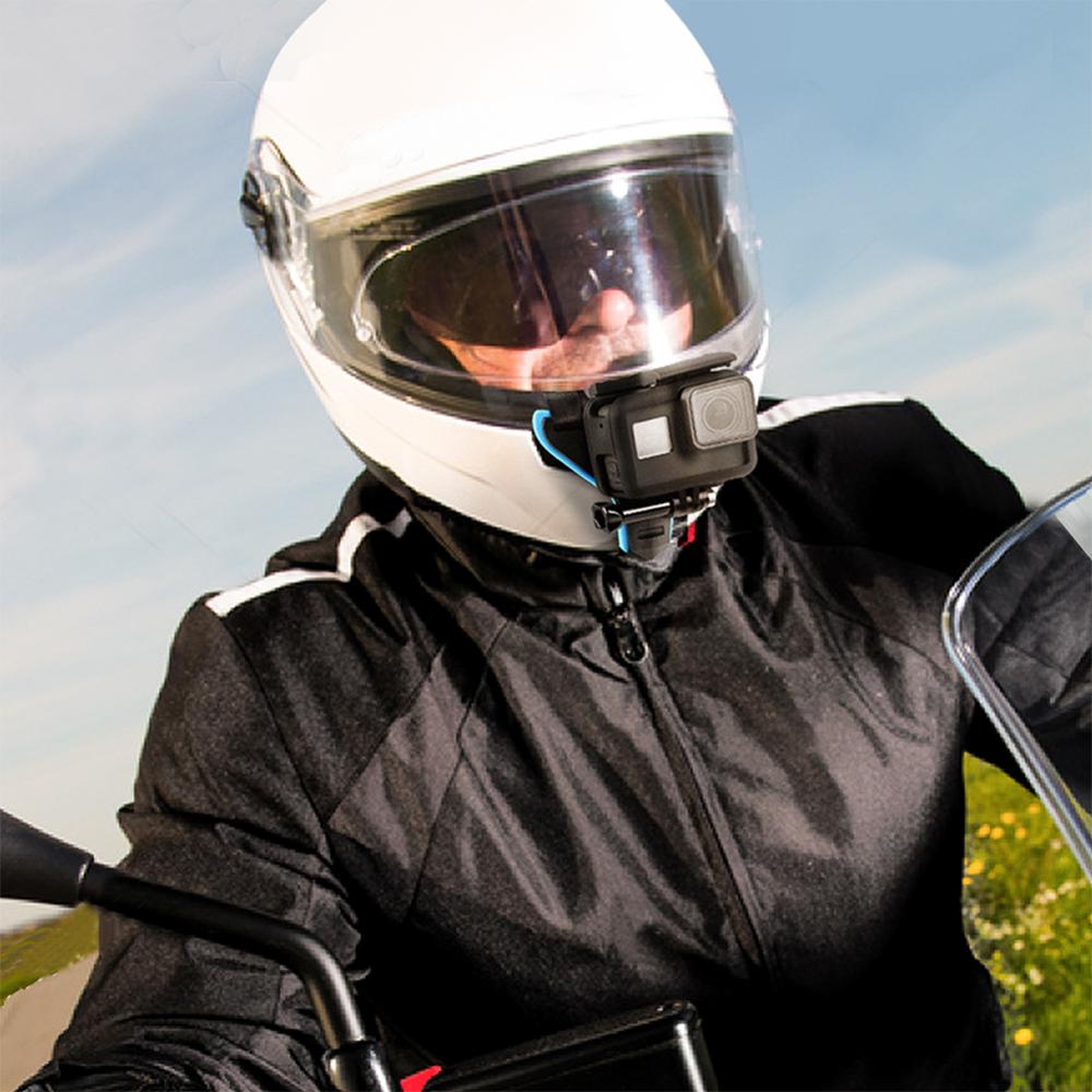 Correa para casco de motocicleta, soporte de cámara para AKASO Campark, GoPro Hero 7, 6, 5, Black Hero 4/3, 360