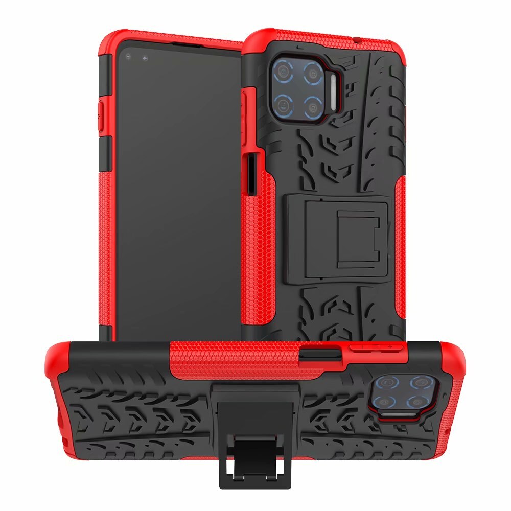 Hybrid Telefoon Voor Motorola Moto G 5G Plus Hard Case + Gehard Glas Armor Soft Gel Skin Protection Motorola een 5G Silicon Covers: Rood / Case and Temp Glass