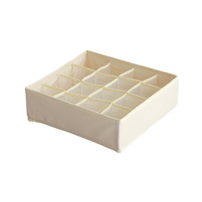 Luluhut 7 gitter bh arrangør 16 24 gitter sokker undertøy oppbevaringsboks garderobe skuff organizer sammenleggbart etui til undertøy: beige 16 rutenett