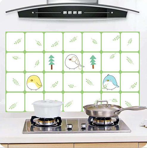 Kjøkken Oljebestandig Klistremerke - Selvklebende Aluminiumfolie, Vanntett, Høy Temperatur - til Komfyr, Benkeplate, Flis: Lille fugl