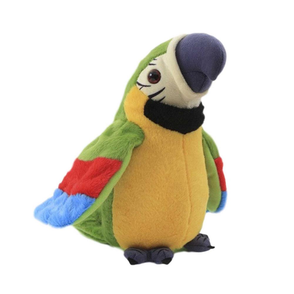 Praten Papegaai Knuffel Herhaalt Wat Je Zeggen Knuffels Leren Tong Papegaai Flap Vleugels Elektrische Pluchen Speelgoed Herhaal Vogel pop