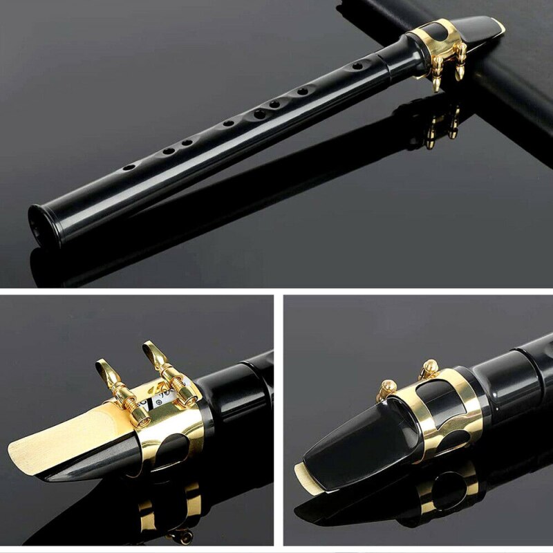 Nero Portatile Mini Sassofono Piccolo Sax C Chiave Sassofono ABS Leggero Sax Strumenti Musicali Boccaglio Tasca per Il Principiante