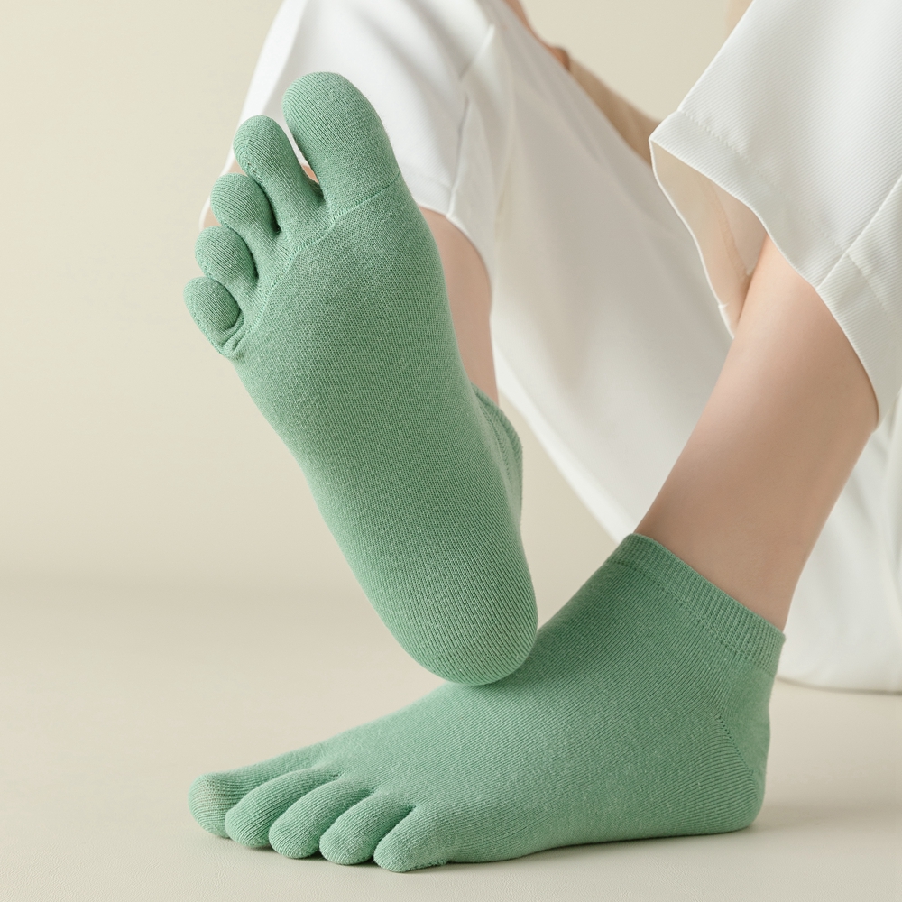 5 paires de chaussettes à orteils pour femmes, avec doigts séparés, en coton de , à cinq doigts, coupe basse, pour Yoga, sport