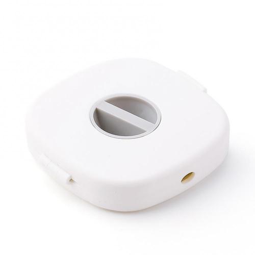 Organizador de cables, caja enrolladora de cables giratoria, estuche de almacenamiento de cables portátil de plástico, soporte para cargador Usb, Cable de ratón, almacenamiento de cables para auriculares: BLANCO