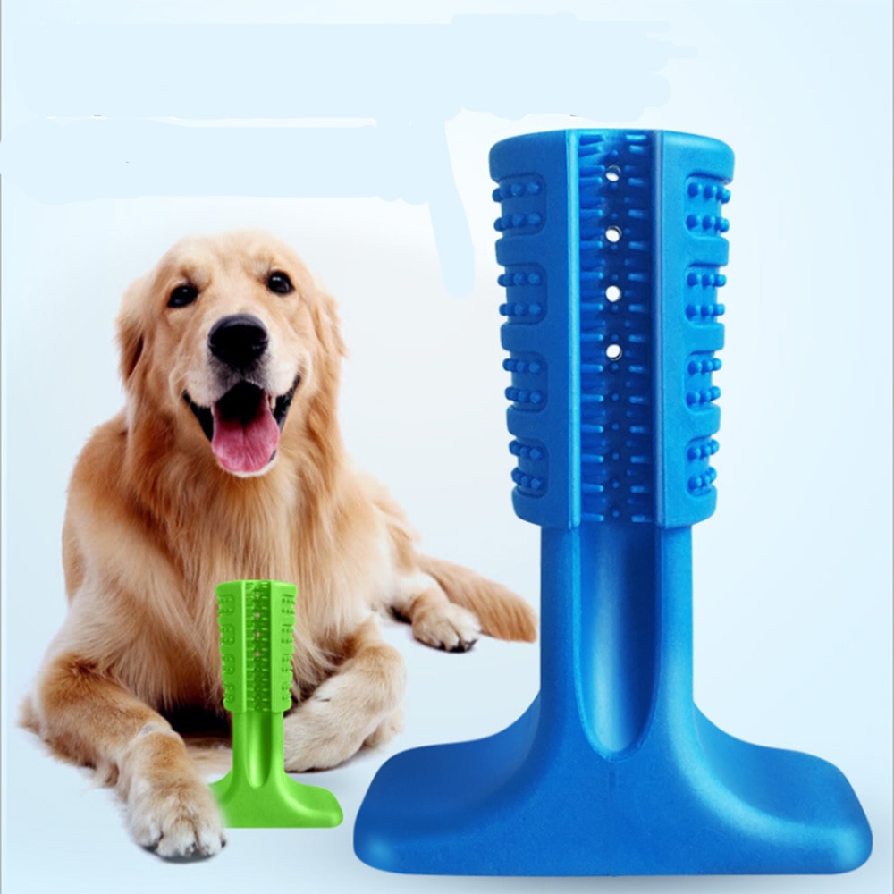 Pet Dog Toothbrush Chew Toy Doggy Brush Stick Soft Rubber Teeth Cleaning Dot Massage Toothpaste for Small dogs Pets Toothbrushes