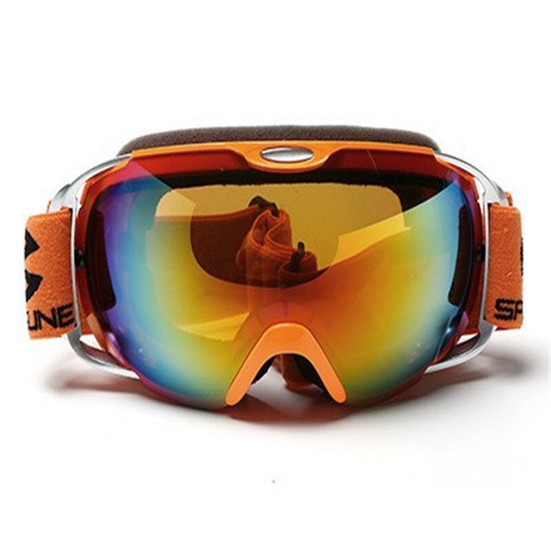 Óculos de esqui, óculos anti-neblina para homens e mulheres, lente dupla, antiparra, snowboard, ski, adulto: orange frame