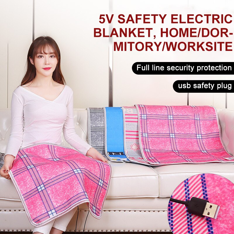 USB Electric Blanket Warm Heater Winter Portable Office Home Car Knee Warmer Blanket Electric Heating Carpets Heating Element
