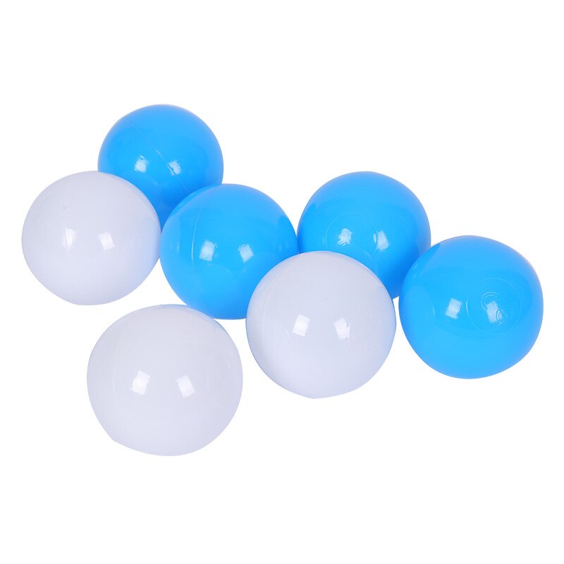100pcs/lot Environmental Safe Blue and White Soft Water Pool Ocean Toy Ball Baby Funny Toys Air Ball Pits Outdoor Fun Sports: blue and white