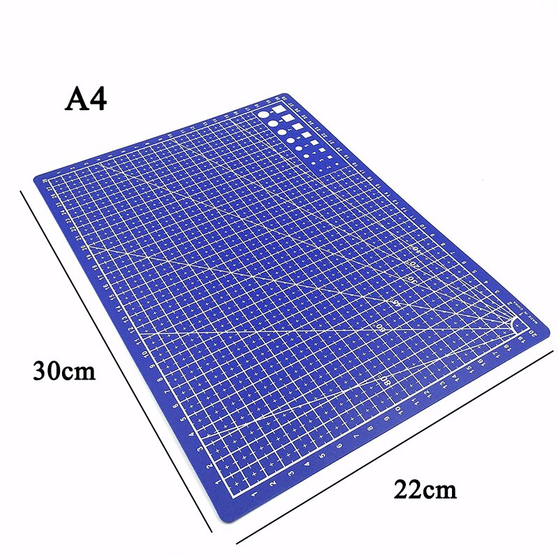 1Pcs A3 A4 Pvc Rechthoekige Snijden Mat Grid Line Tool Plastic 45Cm X 30Cm, 30Cm X 22Cm: A4-Blue