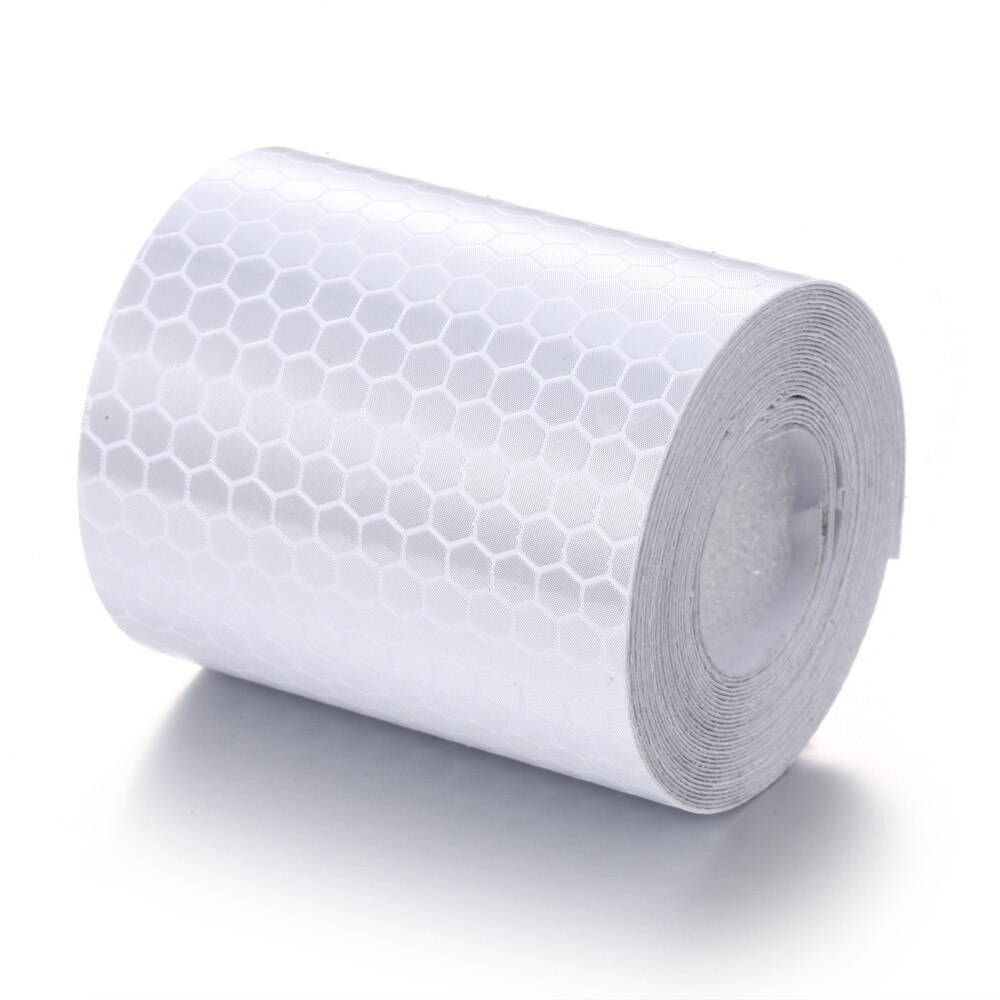 ANPWOO-Cinta adhesiva de Material reflectante para coche, pegatina de advertencia de seguridad, película reflectante, 5cm x 3m: Blanco