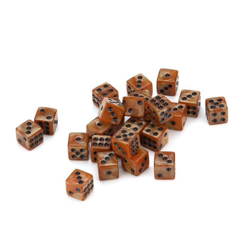 25 stuks dados poliedricos dobbelstenen set dnd met 6 facetten party entertainment game veelvlak D30 multi-facet acryl dobbelstenen 30A20: brown dice set