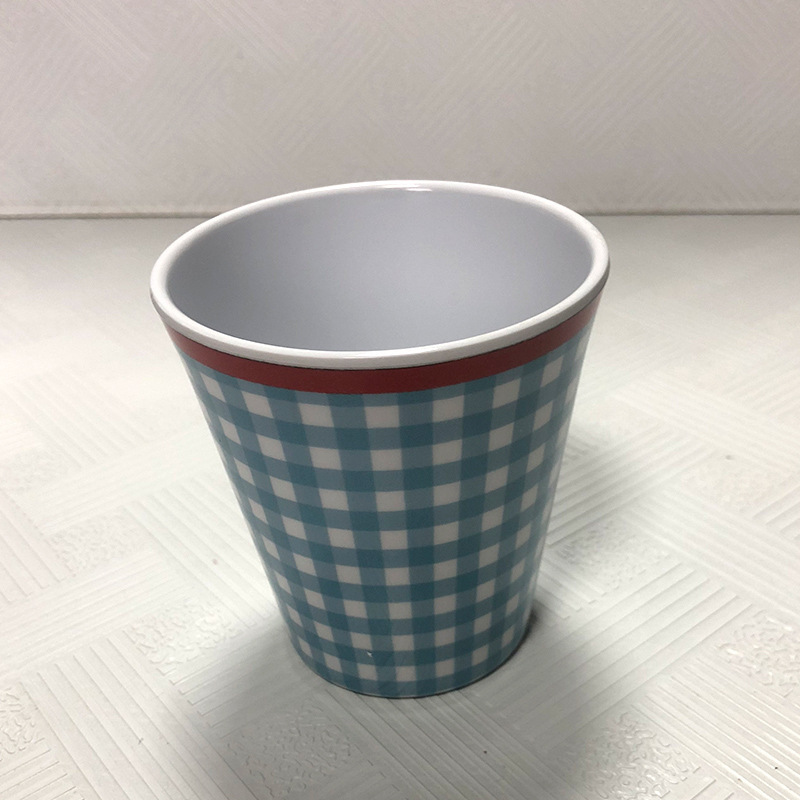 9 Inch Diner Platen Serving Cake Tray Imitatie Porselein Plaat Diner Fruitschaal Steak Gerechten Imiteren Keramiek Servies: 3-Blue Lattice