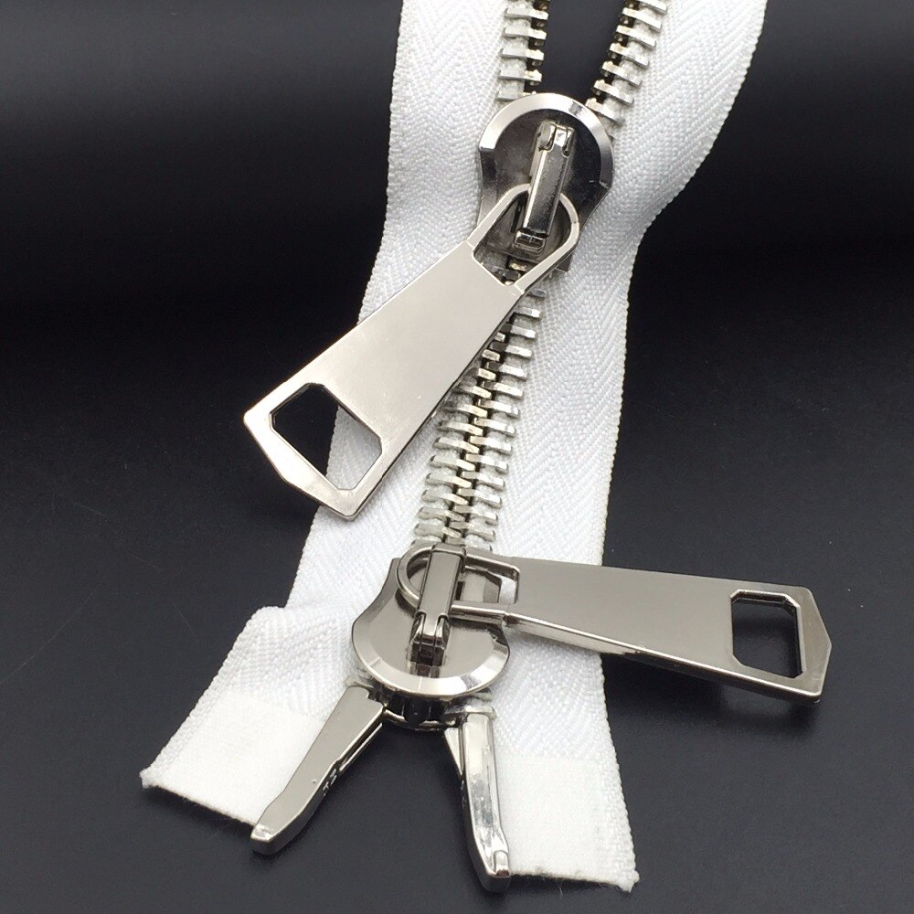 big zipper #15 metal zipper for sewing double sliders for wind coat down jacket bags repair 85cm 100cm 1piece black white zip