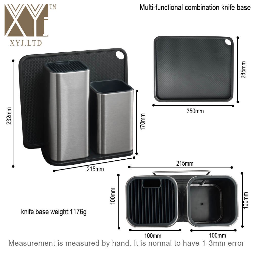 Xyj 6 '' 8 '' kjøkkenknivholder stativ rustfritt stål 7 cr 17 damaskus årer blad farge trehåndtak kniv kjøkkentilbehør: E .6 og 8 tommer