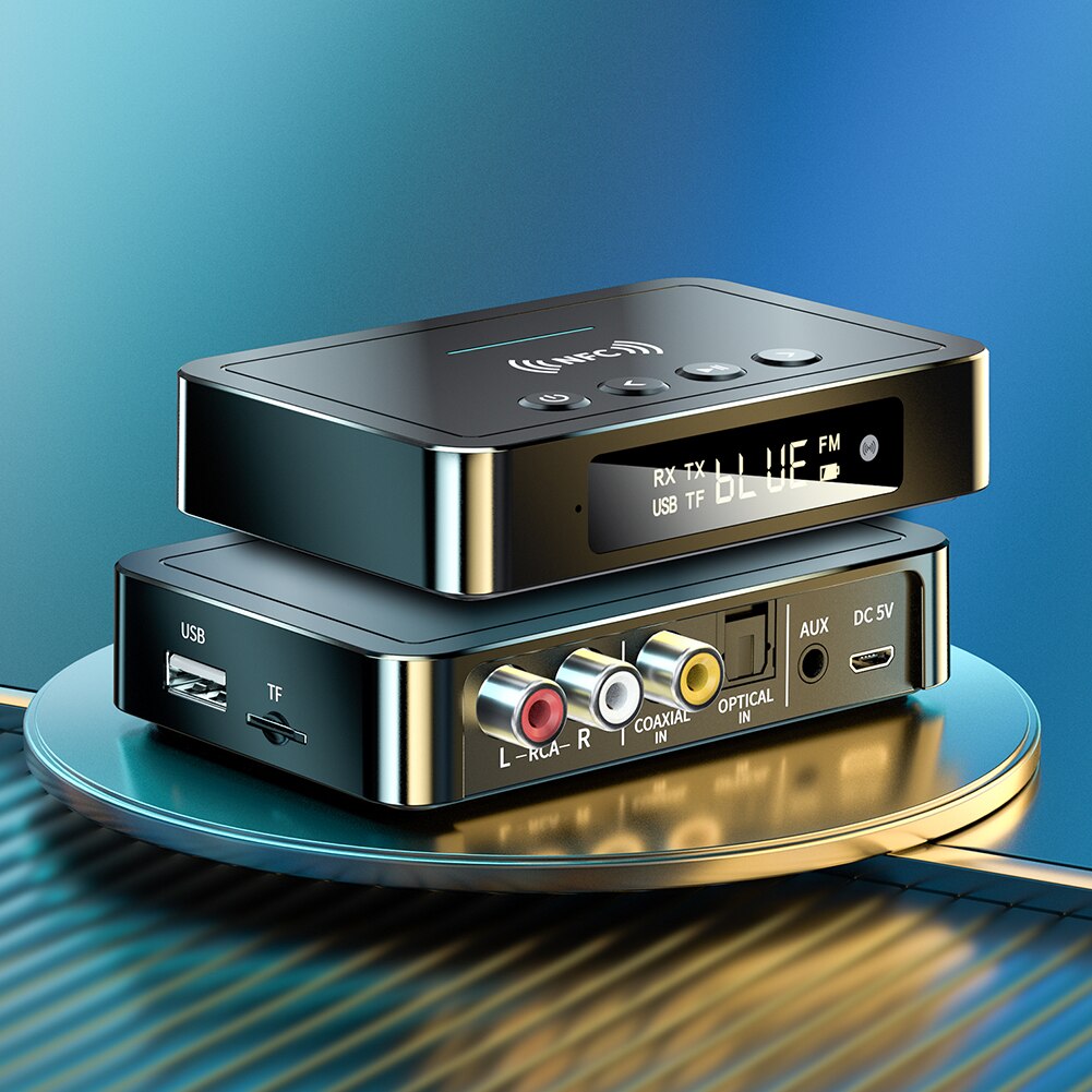 NFC USB 5.0 Transmitter Receiver 500mAh 3 in 1 Adapter Dongle AUX for Home TV PC Audio with LED Digital Display