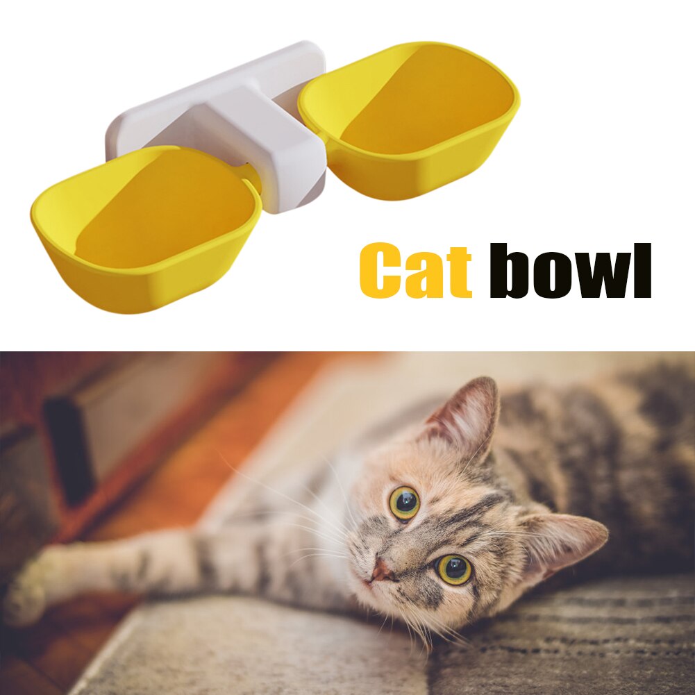 Cat Dog Bowl Pet Food Water Bowl Wall Mounted Cat Feeding Water Double Bowl Container Dog Feeder Pet Supplies