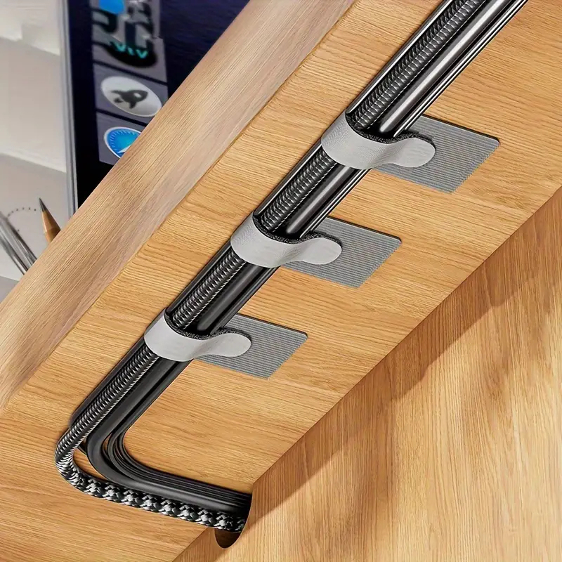 Wiederverwendbare Kabelbinder zur Befestigung von Kabeln, Kabelhalter, selbstklebend, verstellbare Kabel-Organizer-Gurte, Schreibtisch-Verwaltung