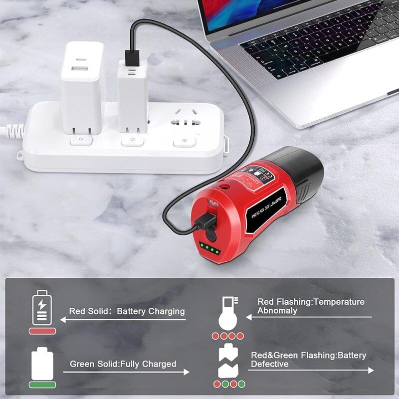 Pour Milwaukee M12 Li-Ion adaptateur de batterie N12 chargeur convertisseur USB adaptateur de charge alimentation pour téléphone portable