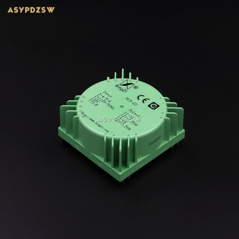 Transformadores toroidales sellados 15VA, cuadrados, verdes, 15W, voltaje de salida de M15-03, CA dual 12V(2x12V)