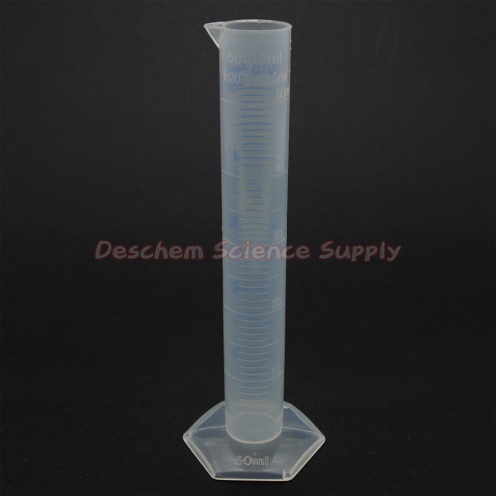 50mL Polypropylene Measuring Cylinder,Blue Graduate,PP Plastic Labware