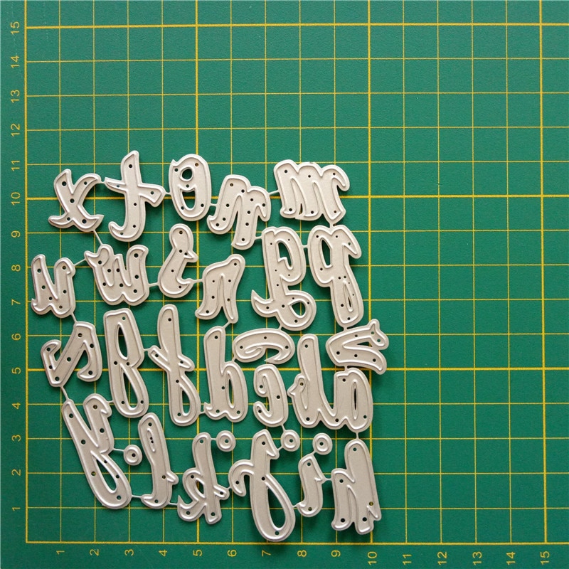 Gör-det-själv-alfabet handgjorda pappersbokstäver metall skärformar prägling scrapbooking skärformar hantverk