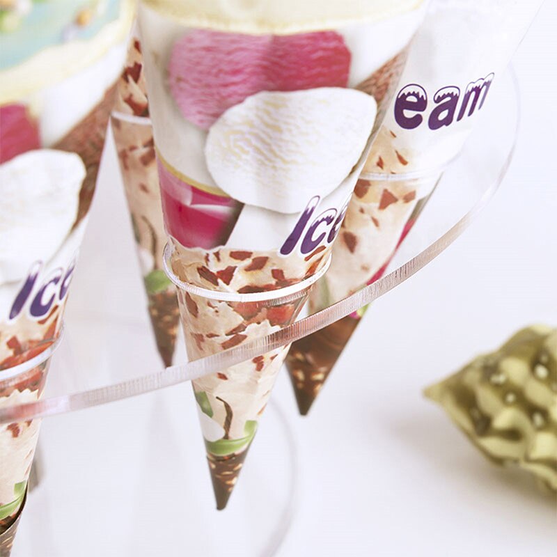 16 Hole Ice Cream Cones Holder Stand For Wedding Party Buffet Display Ice Cream Tool Ice Cream Holder Acrylic Cupcake