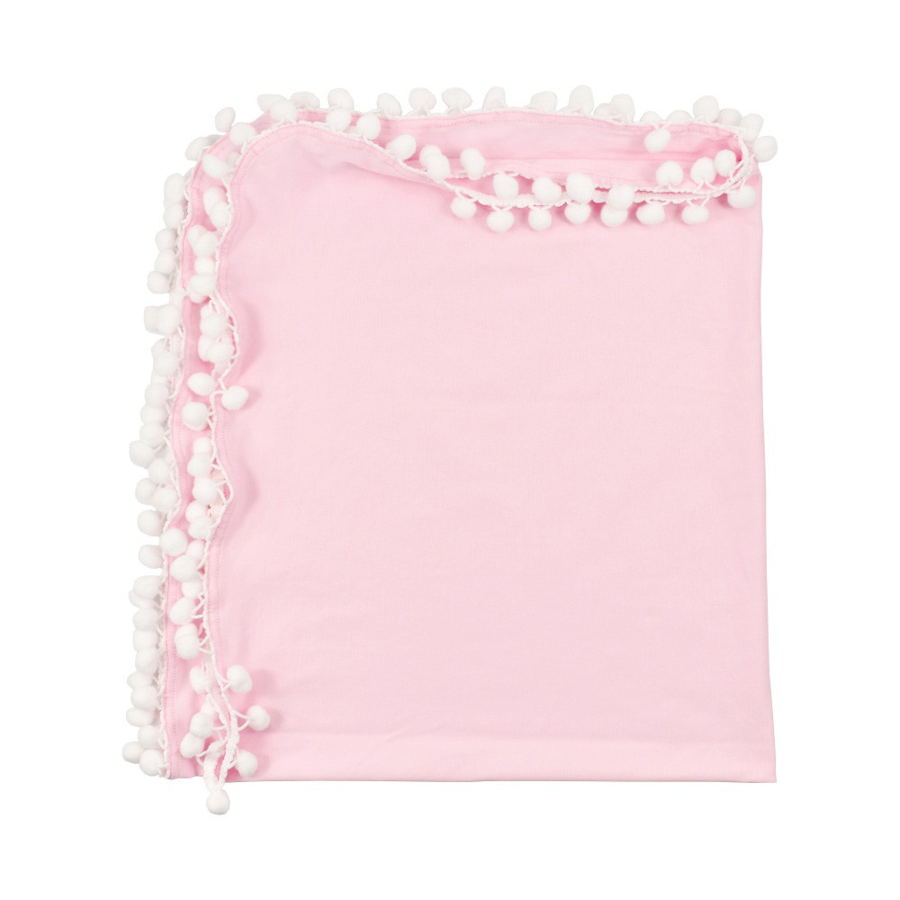 Pasgeboren Baby Jongens Meisjes Crib Pom Pom Deken Slapen Inbakeren Minky Deken Wrap Quilt Mat Woondecoratie Textiel: Pink