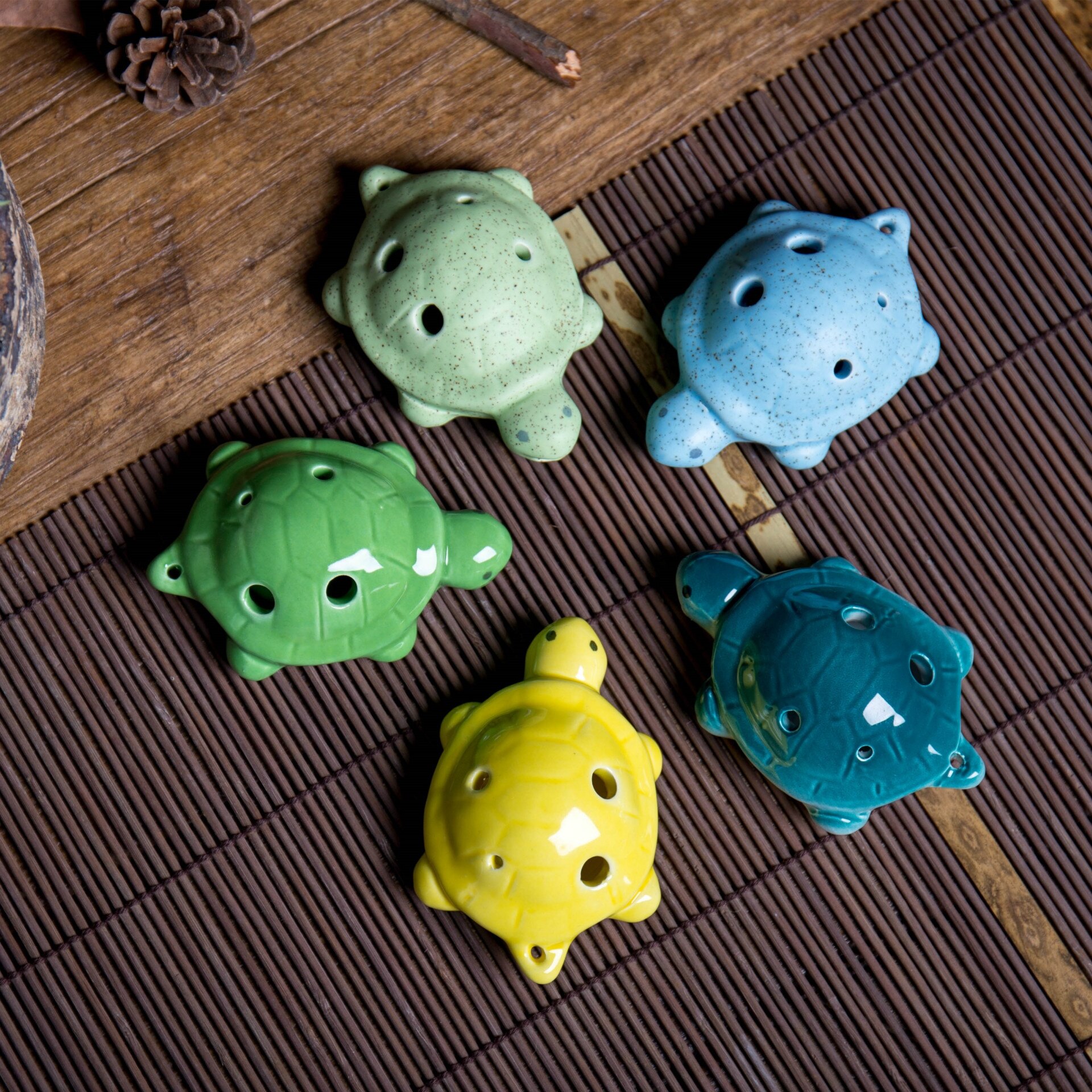 6 Kong Tao – jouets artisanaux pour enfants, de tortues, modèle ocarina