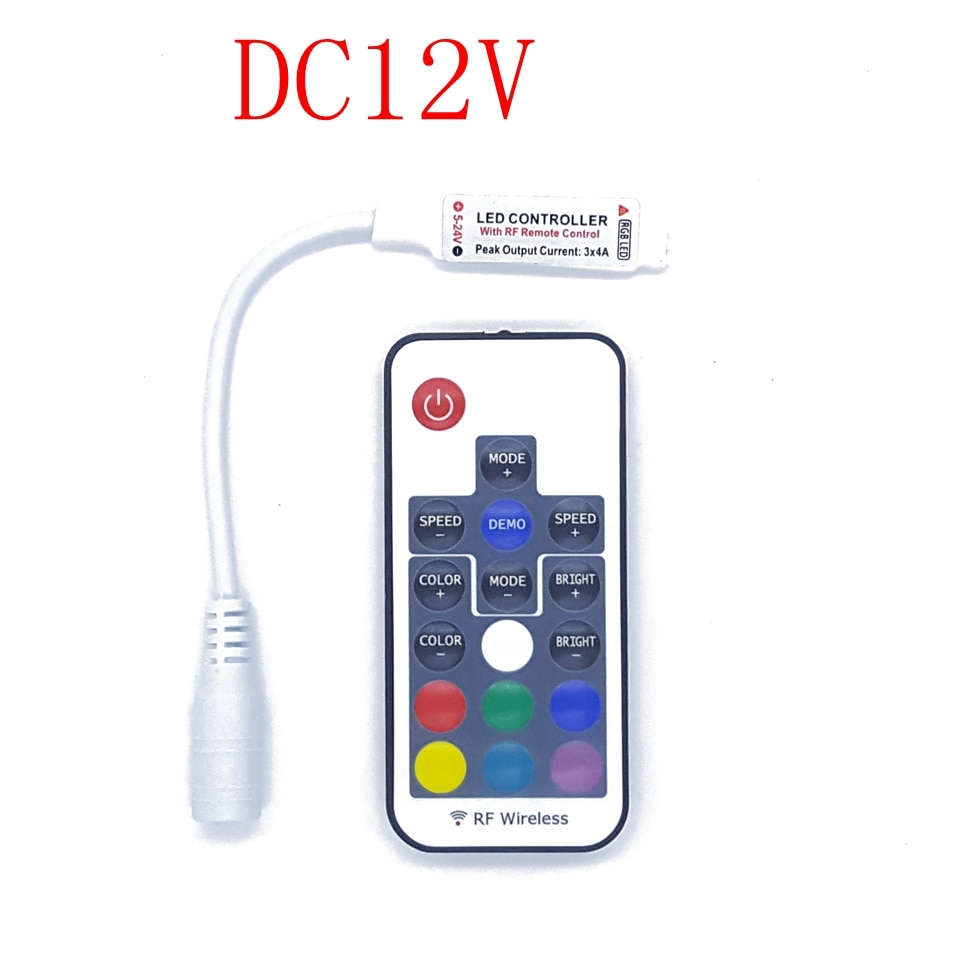 USB DC 5 V-24 V LED Controller 17 Key RF Draadloze Afstandsbediening Dimmer/Inline LED Controller voor 5050 3528 RGB LED Strip Verlichting
