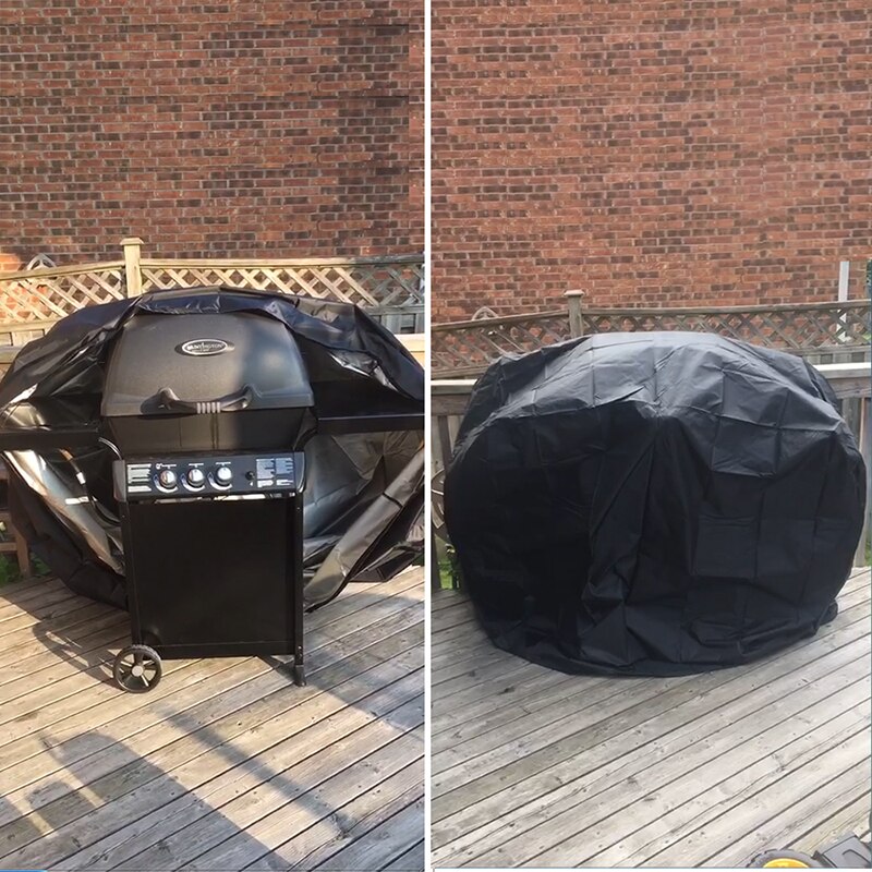Black Waterproof BBQ Cover Heavy Duty BBQ Accessories Grill Cover Rain Barbacoa Anti Dust Rain