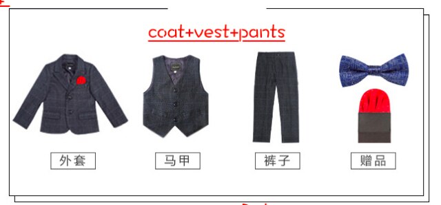 Chłopcy pled garnitury na wesela dzieci garnitury na bal ciemnoszare ślubne stroje dla chłopców dzieci odzież zestaw chłopiec formalne klasyczny kostium: 3szt / 2T