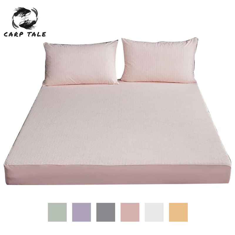 Waterproof Urine Mattress Pad Cotton Terry Bed Cover Striped Mattress Cover Breathable Bed Covers Fitted Sheet Anti Bed Bug Mite