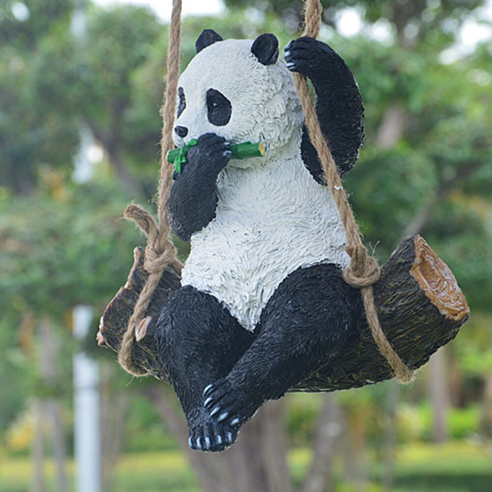 STATUE DE JARDIN suspendue, Figurine de Panda, Sculpture animale pour STATUE DE JARDIN suspendue, Figurine de Panda, Sculpture animale pour