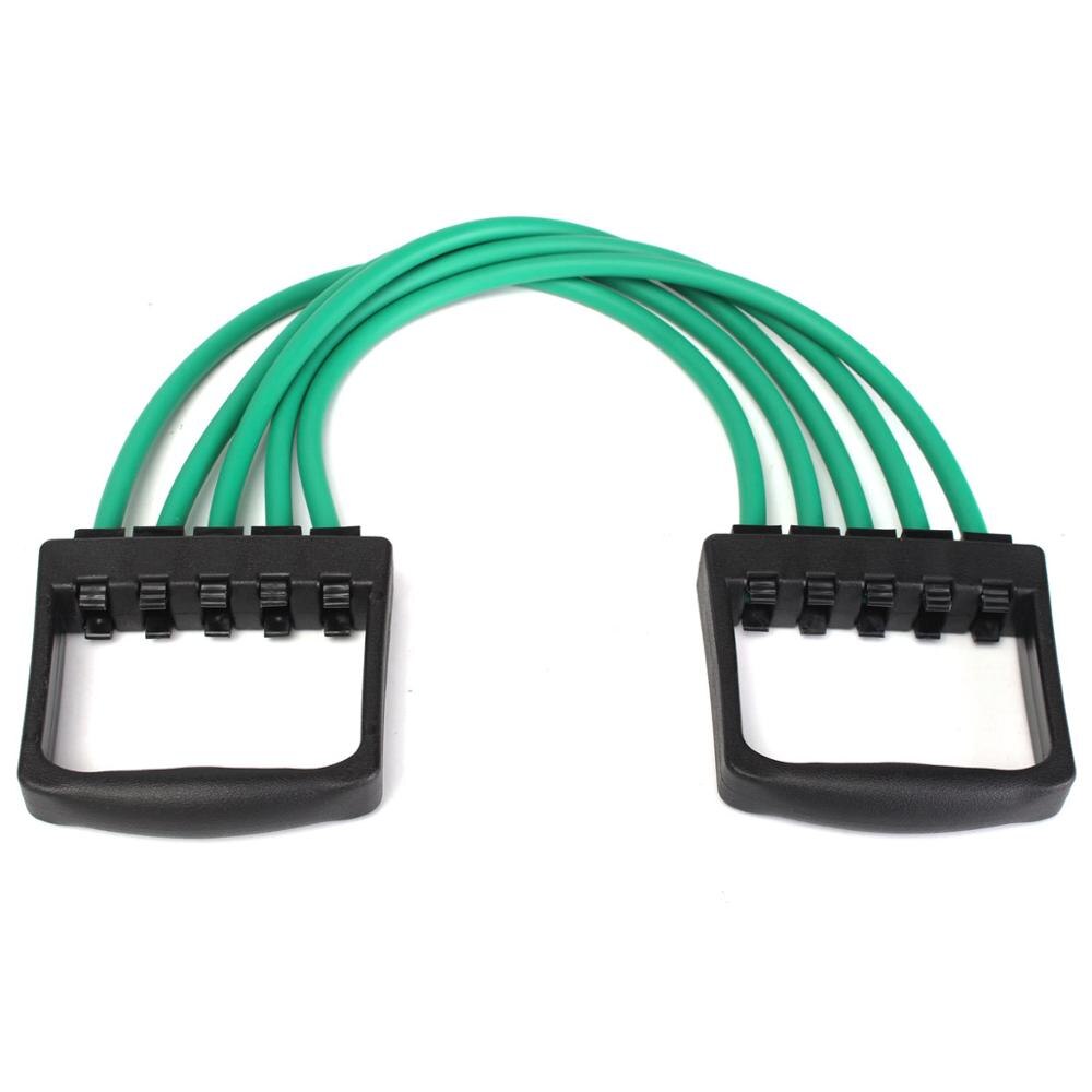 Draagbare indoor sport borst expander puller sterke weerstand kabel band puller fitness oefening verwijderbare 5 latex yoga tube: Groente