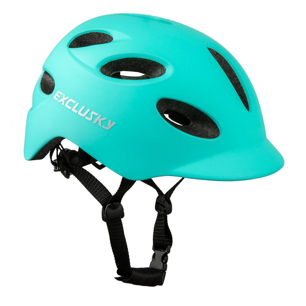 EXCLUSKY Adult Rechargeable USB Safety LED Road Cycling Bicycle Light Helmet Size M and L CE CPSC Certification: Blue / M  54-58cm