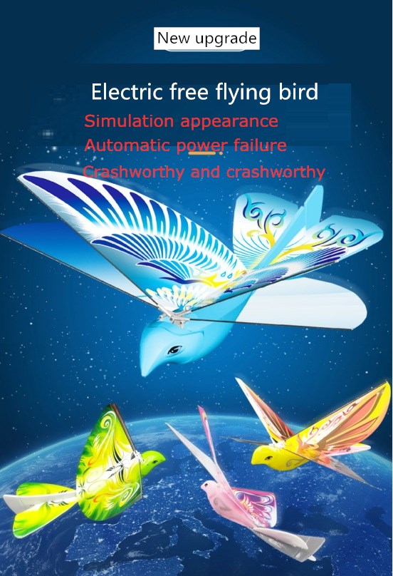 Ebird Self Return Free Fly Electronic Fly Bird Without Remote Control Kids Toys Flapping wing E-bird Christmas