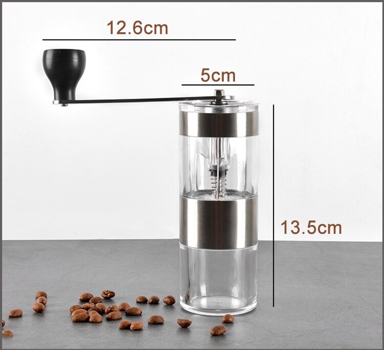 Justerbar manuel burr kaffekværn keramisk kerne håndmalende kaffebønner med opbevaringsbeholder holdbart bærbart kaffegrej
