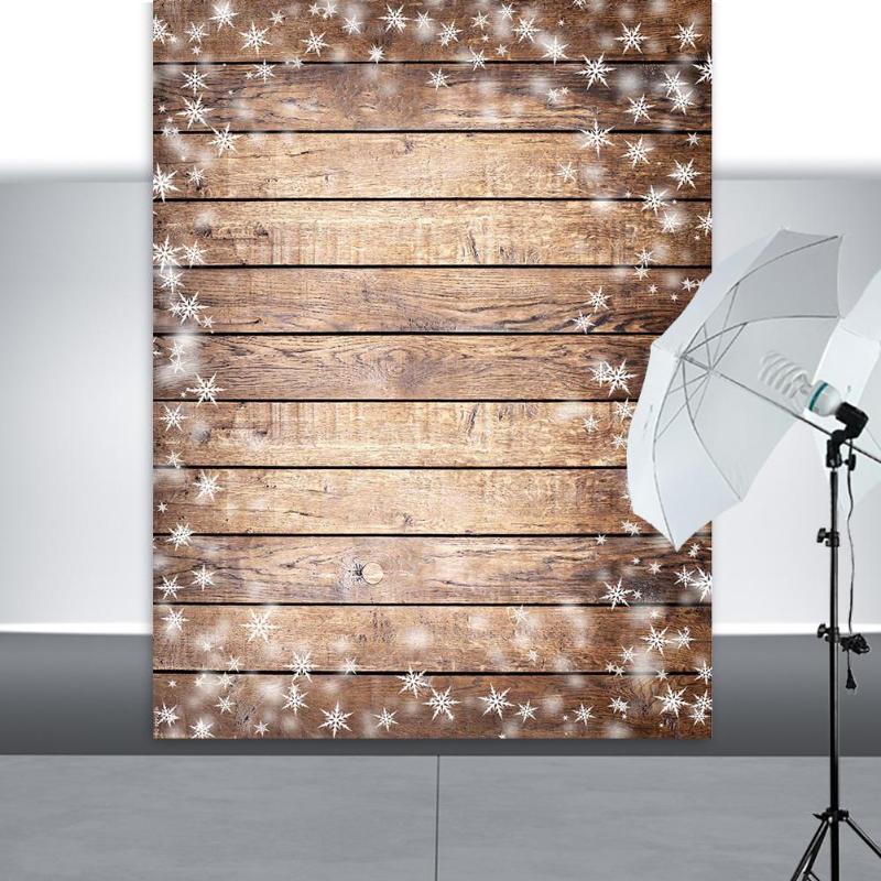 Houten Plank Snowflake Print Fotografie Achtergrond Doek Achtergrond Foto Decor