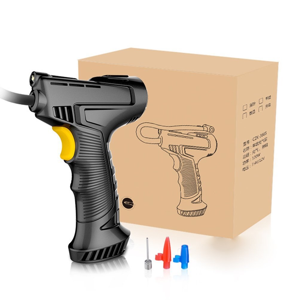 120W Rechargeable Air Compressor Wired/Wireless Inflatable Pump Portable Air Pump Car Tire Inflator Digital For Car Bicycle Ball: Wired Pointer
