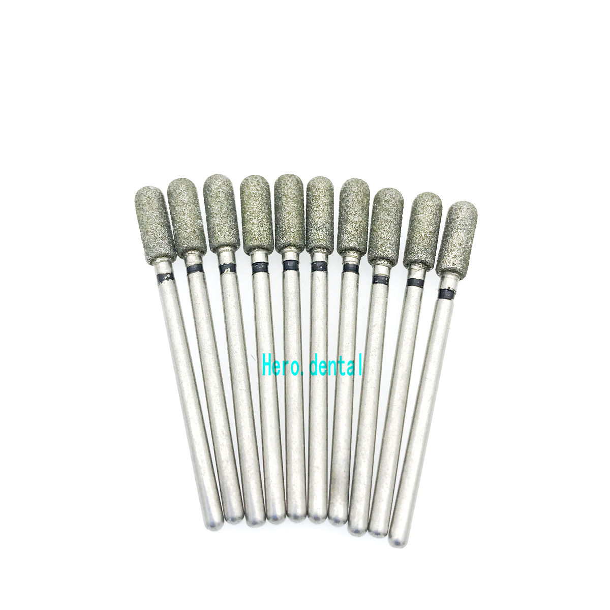 Brocas de rebolo de diamante de haste 2.35mm, conjuntos de brocas para polimento dentário em forma de agulha sc40, brocas de polimento dentário com 10 peças