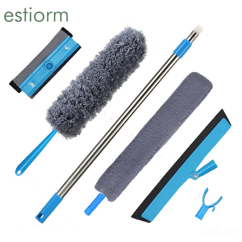 Espanador extensível de microfibra, removedor antiestático dobrável da poeira, escova da limpeza da vassoura & da janela, ferramentas da limpeza da poeira do agregado familiar