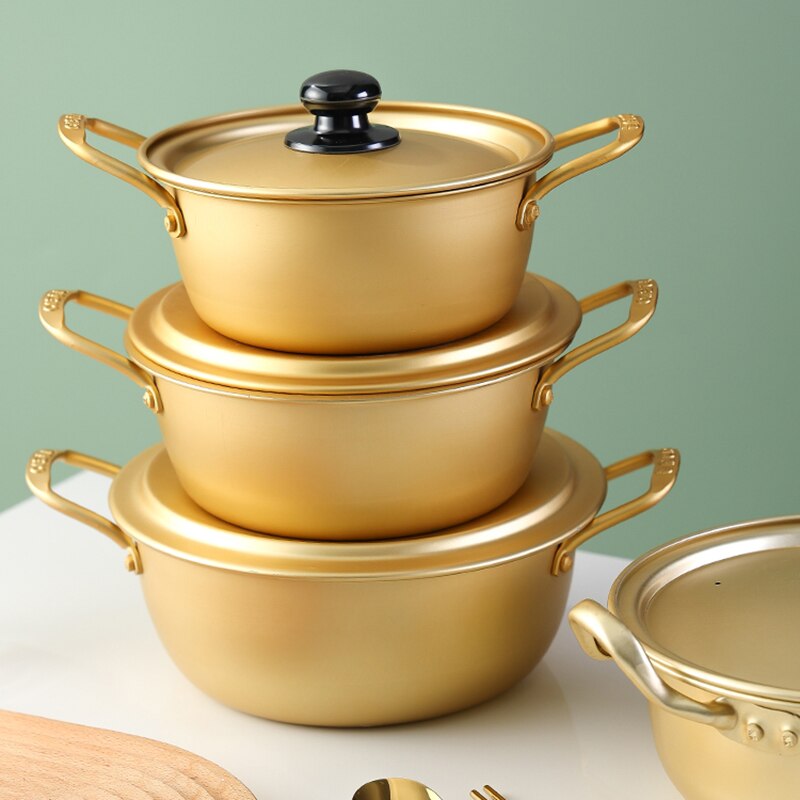 Gold Cooking Pots Fast Food Noodles Pot Soup Base Small Small Kitchen Saucepan Stockpot Utensils for Kitchen Cookware