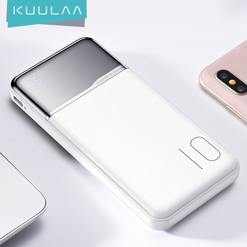 KUULAA-Cargador portátil de 10000mAh, batería portátil, cargador USB externo, cargador de batería de 36W para Xiaomi MI 9 8 Huawei, USB tipo C, batería de polímero de litio